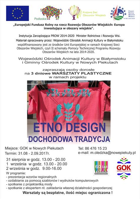 WARSZTATY PLASTYCZNE W GMINNYM OŚRODKU KULTURY W NOWYCH PIEKUTACH 31.08 - 2.09.2017R.