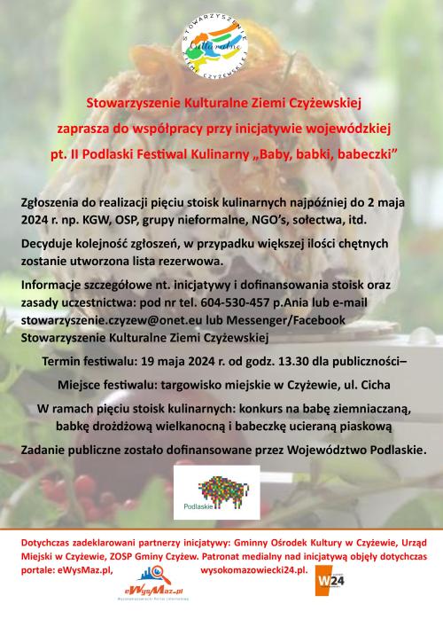 Zapraszamy do udziału w II Podlaskim Festiwalu Kulinarnym