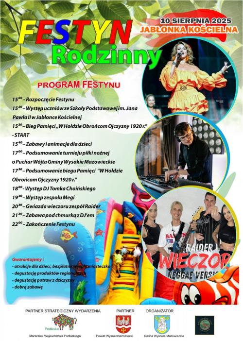 Zapraszamy na festyn do Jabłonki Kościelnej