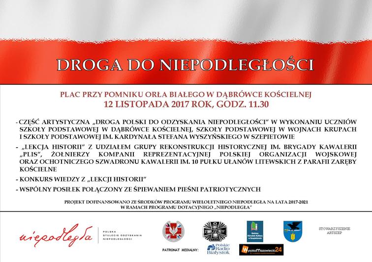 Kreowanie postawy patriotycznej w Gminie Szepietowo - 12 listopad Dąbrówka Kościelna